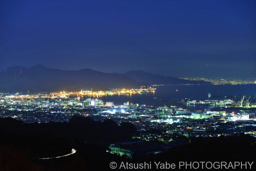 富士と清水の夜景(日本平より)　